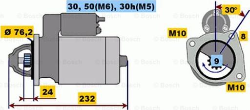 BOSCH 0 001 108 190 - Стартер vvparts.bg