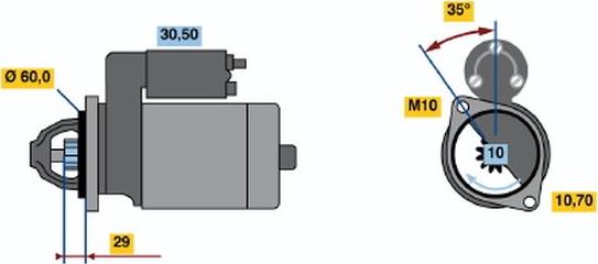 BOSCH 0 001 108 197 - Стартер vvparts.bg