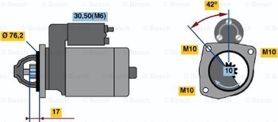 BOSCH 0 001 108 140 - Стартер vvparts.bg