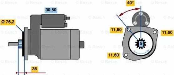 BOSCH 0 001 108 127 - Стартер vvparts.bg