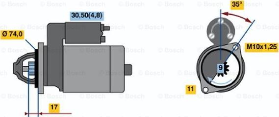 BOSCH 0 001 107 440 - Стартер vvparts.bg