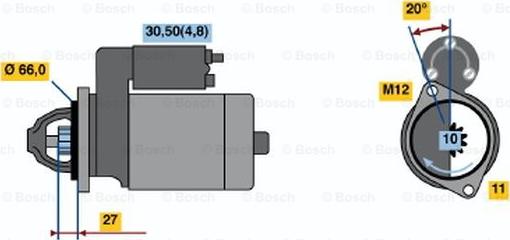 BOSCH 0 001 107 452 - Стартер vvparts.bg