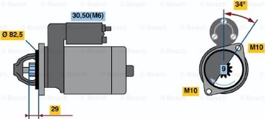 BOSCH 0 001 107 403 - Стартер vvparts.bg