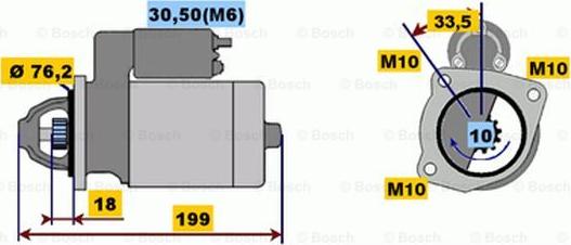 BOSCH 0 001 107 410 - Стартер vvparts.bg