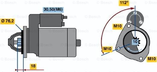 BOSCH 0 001 107 501 - Стартер vvparts.bg