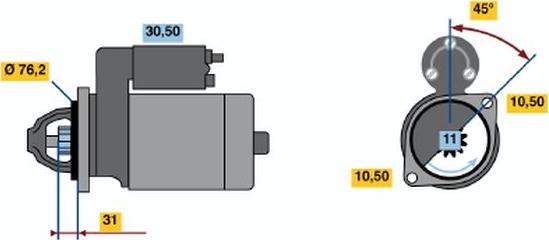 BOSCH 0 001 107 090 - Стартер vvparts.bg