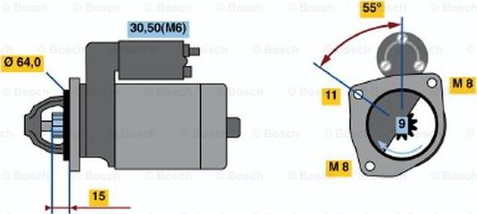 BOSCH 0 001 107 091 - Стартер vvparts.bg