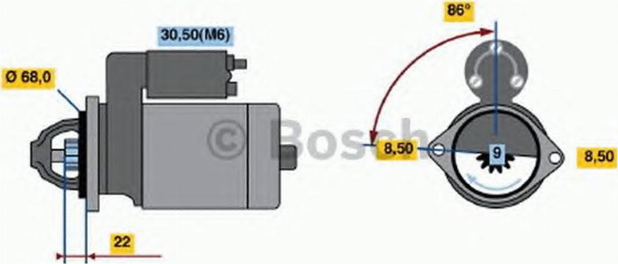 BOSCH 0001107098 - Стартер vvparts.bg