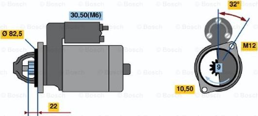 BOSCH 0 001 107 045 - Стартер vvparts.bg