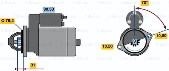 BOSCH 0 001 107 009 - Стартер vvparts.bg