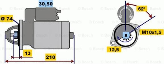 BOSCH 0 001 107 032 - Стартер vvparts.bg