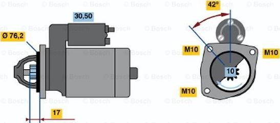 BOSCH 0 001 107 027 - Стартер vvparts.bg