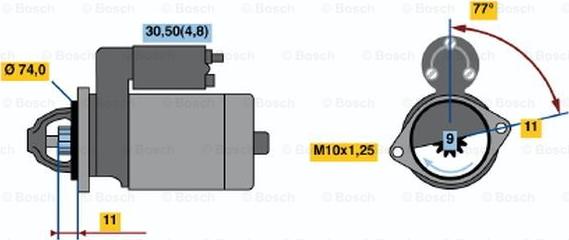 BOSCH 0 001 107 075 - Стартер vvparts.bg