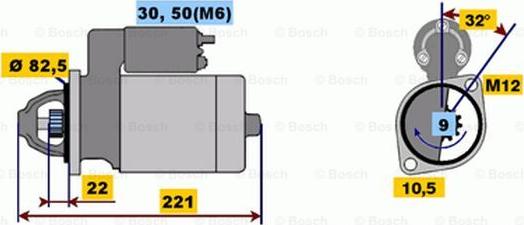 BOSCH 0 001 107 100 - Стартер vvparts.bg