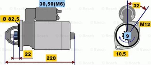 BOSCH 0 001 107 101 - Стартер vvparts.bg