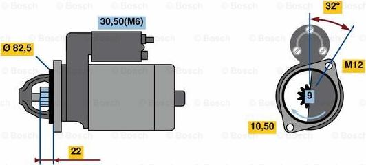 BOSCH 0 001 107 112 - Стартер vvparts.bg