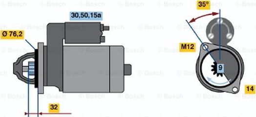 BOSCH 0 986 019 200 - Стартер vvparts.bg