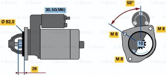 BOSCH 0 001 110 125 - Стартер vvparts.bg