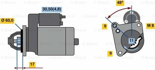 BOSCH 0 001 138 047 - Стартер vvparts.bg