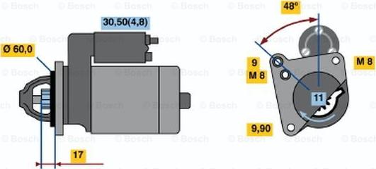 BOSCH 0 001 138 003 - Стартер vvparts.bg