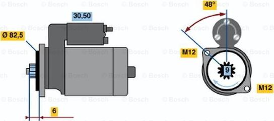 BOSCH 0 001 124 020 - Стартер vvparts.bg