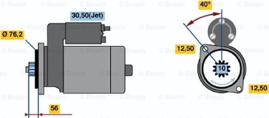 BOSCH 0 001 121 024 - Стартер vvparts.bg