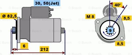 BOSCH 0 001 121 001 - Стартер vvparts.bg