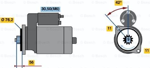 BOSCH 0 001 124 015 - Стартер vvparts.bg