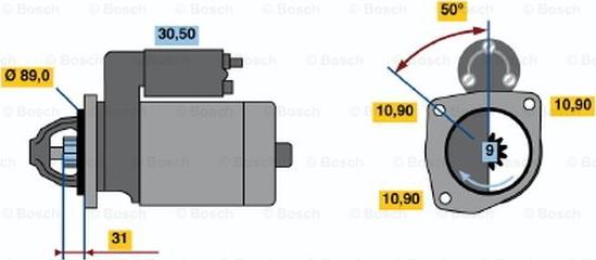 BOSCH 0 986 011 180 - Стартер vvparts.bg