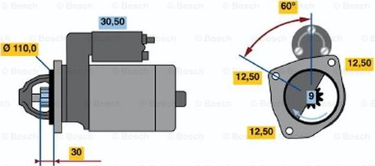 BOSCH 0 001 368 019 - Стартер vvparts.bg