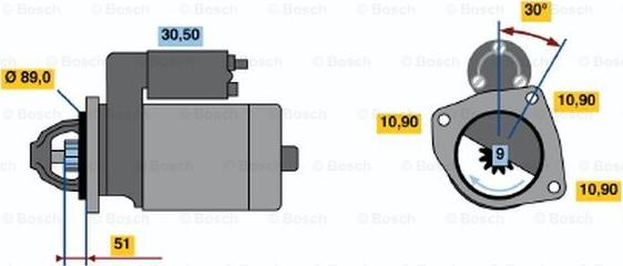 BOSCH 0 986 012 950 - Стартер vvparts.bg