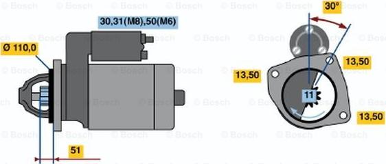 BOSCH 0 001 368 318 - Стартер vvparts.bg