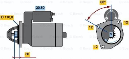 BOSCH 0 001 363 111 - Стартер vvparts.bg