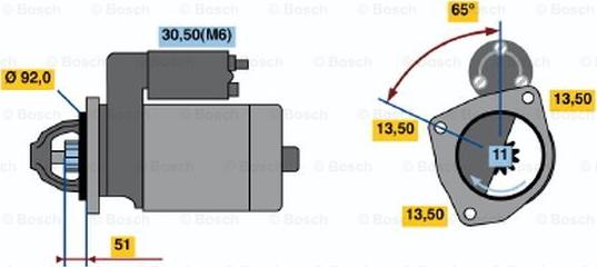 BOSCH 0 001 371 006 - Стартер vvparts.bg