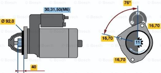 BOSCH 0 986 018 800 - Стартер vvparts.bg