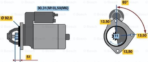 BOSCH 0 001 371 017 - Стартер vvparts.bg