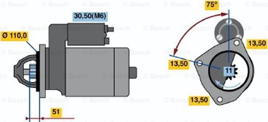 BOSCH 0 001 372 007 - Стартер vvparts.bg