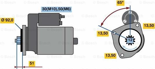 BOSCH 0 001 261 026 - Стартер vvparts.bg