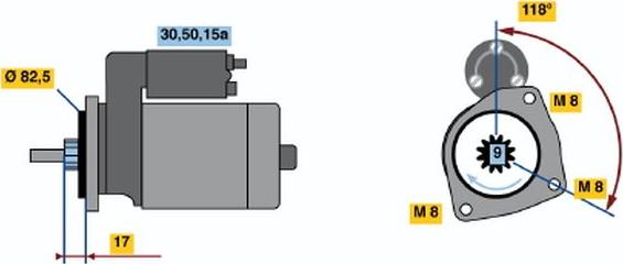 BOSCH 0 001 208 712 - Стартер vvparts.bg