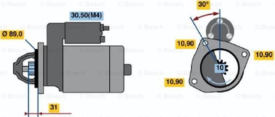 BOSCH 0 001 231 008 - Стартер vvparts.bg