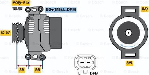 BOSCH 0 124 425 053 - Генератор vvparts.bg