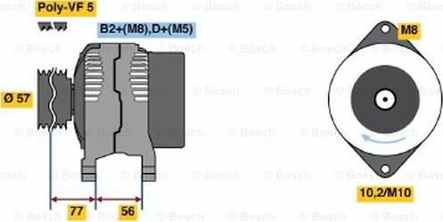 BOSCH 0 986 048 240 - Генератор vvparts.bg