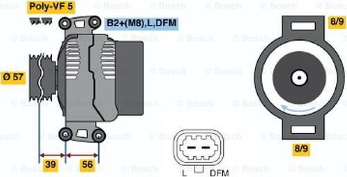 BOSCH 0 124 425 033 - Генератор vvparts.bg