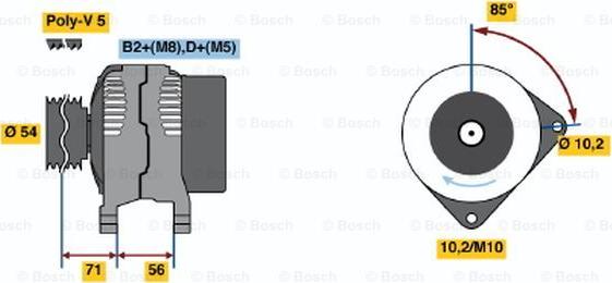 BOSCH 0 124 425 020 - Генератор vvparts.bg