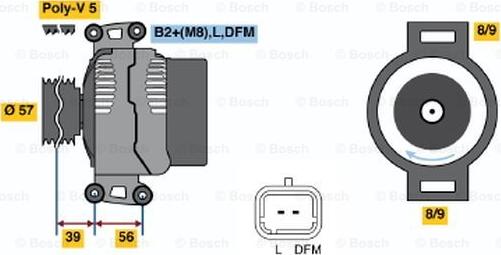 BOSCH 0 124 425 023 - Генератор vvparts.bg