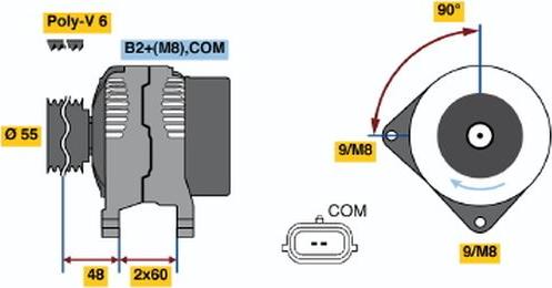 BOSCH 0 124 425 070 - Генератор vvparts.bg