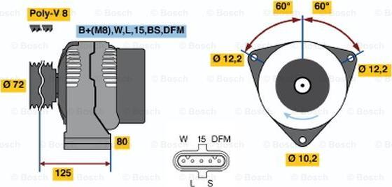 BOSCH 0 986 042 400 - Генератор vvparts.bg