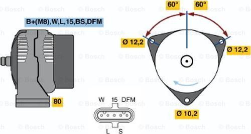 BOSCH 0 986 047 430 - Генератор vvparts.bg