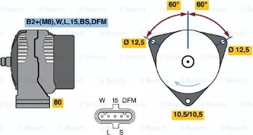 BOSCH 0 124 555 032 - Генератор vvparts.bg