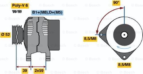 BOSCH 0 124 515 090 - Генератор vvparts.bg